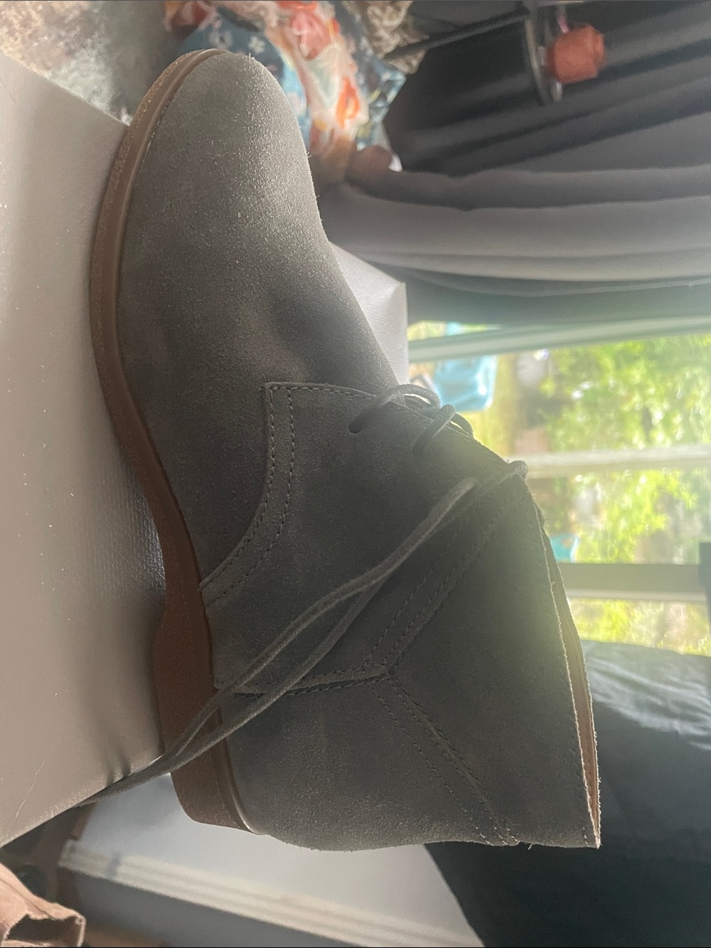 Franco Sarto Gray Suede Ankle Booties